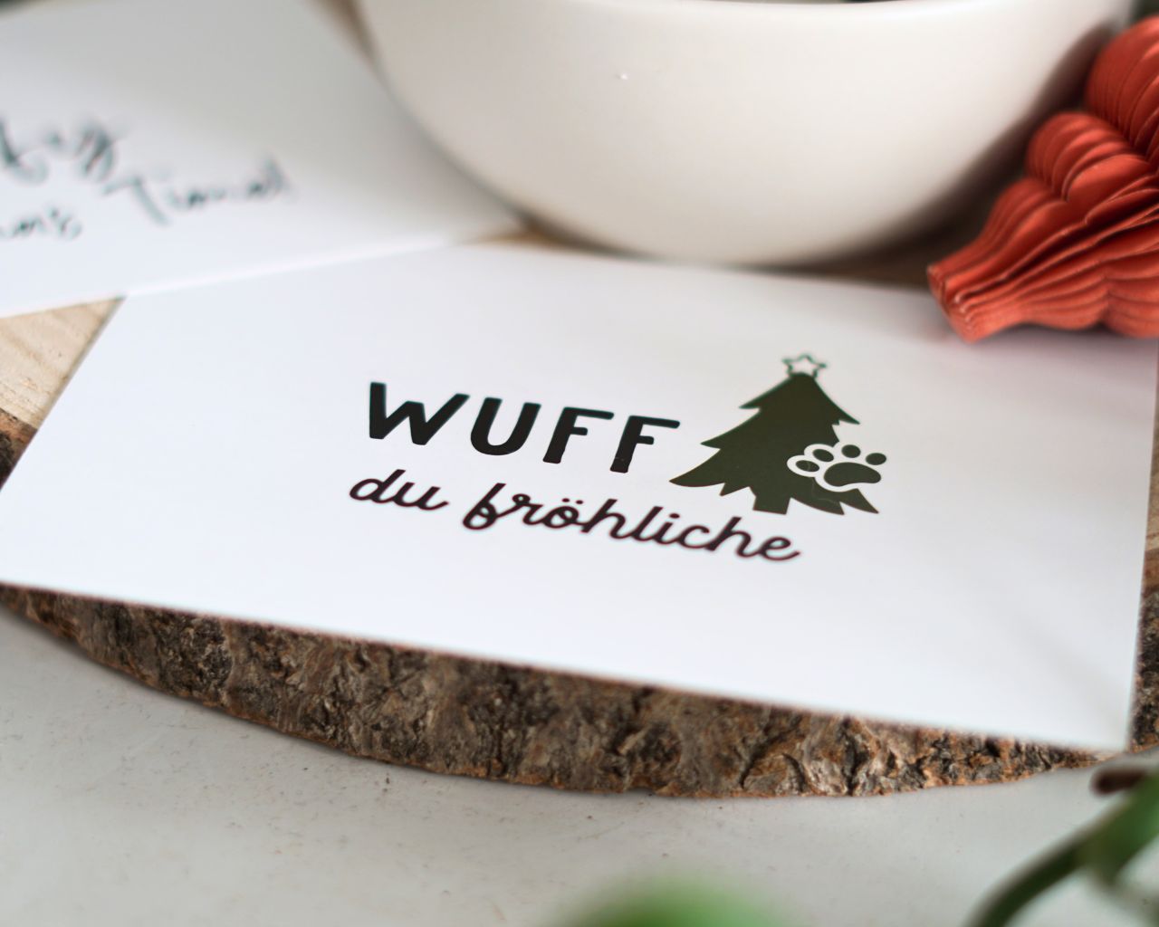 Weihnachtspostkarte "Wuff du fröhliche"
