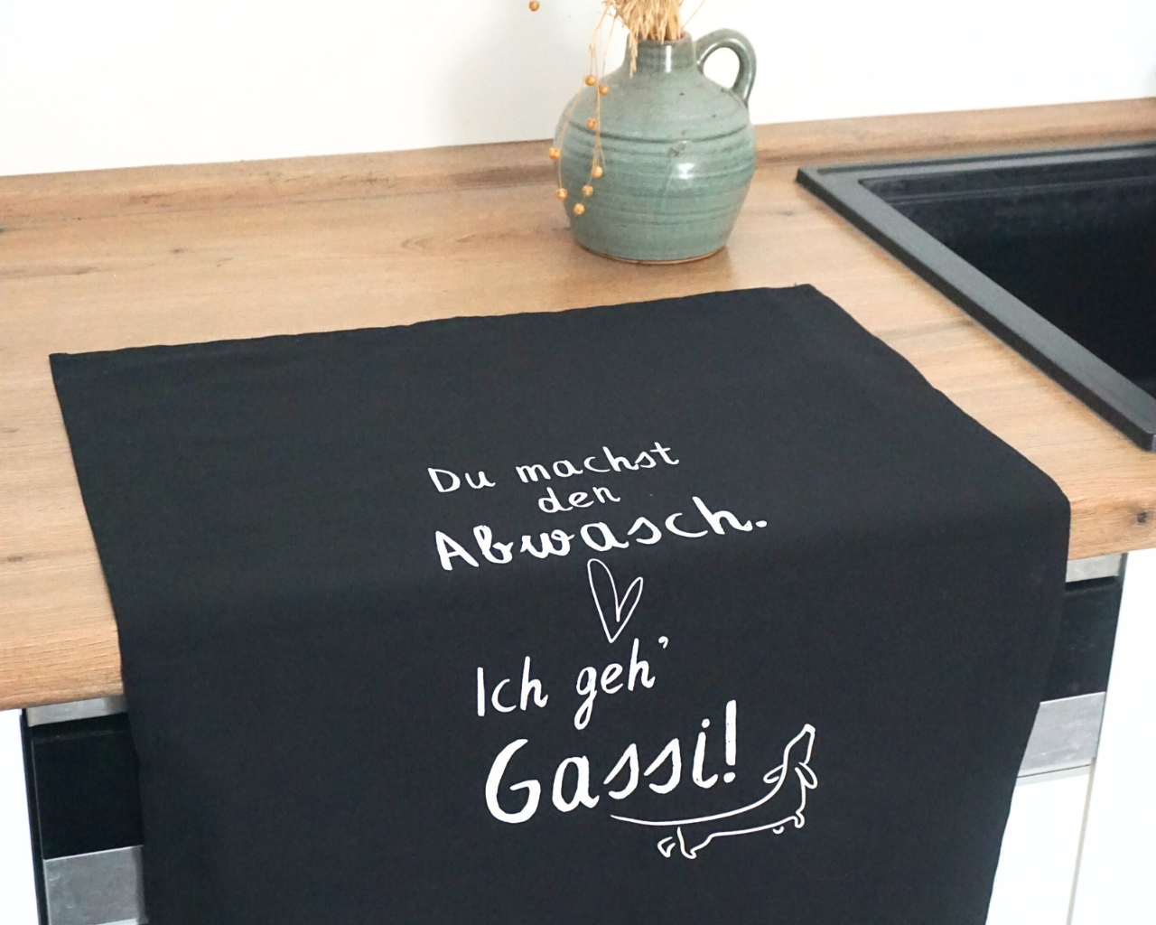 Geschirrtuch "Du machst den Abwasch. Ich geh' Gassi!"