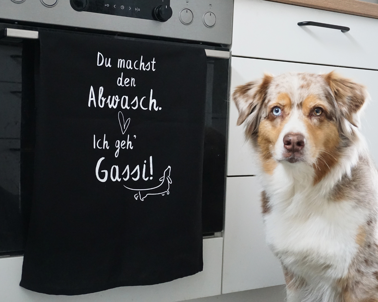 Geschirrtuch "Du machst den Abwasch. Ich geh' Gassi!"