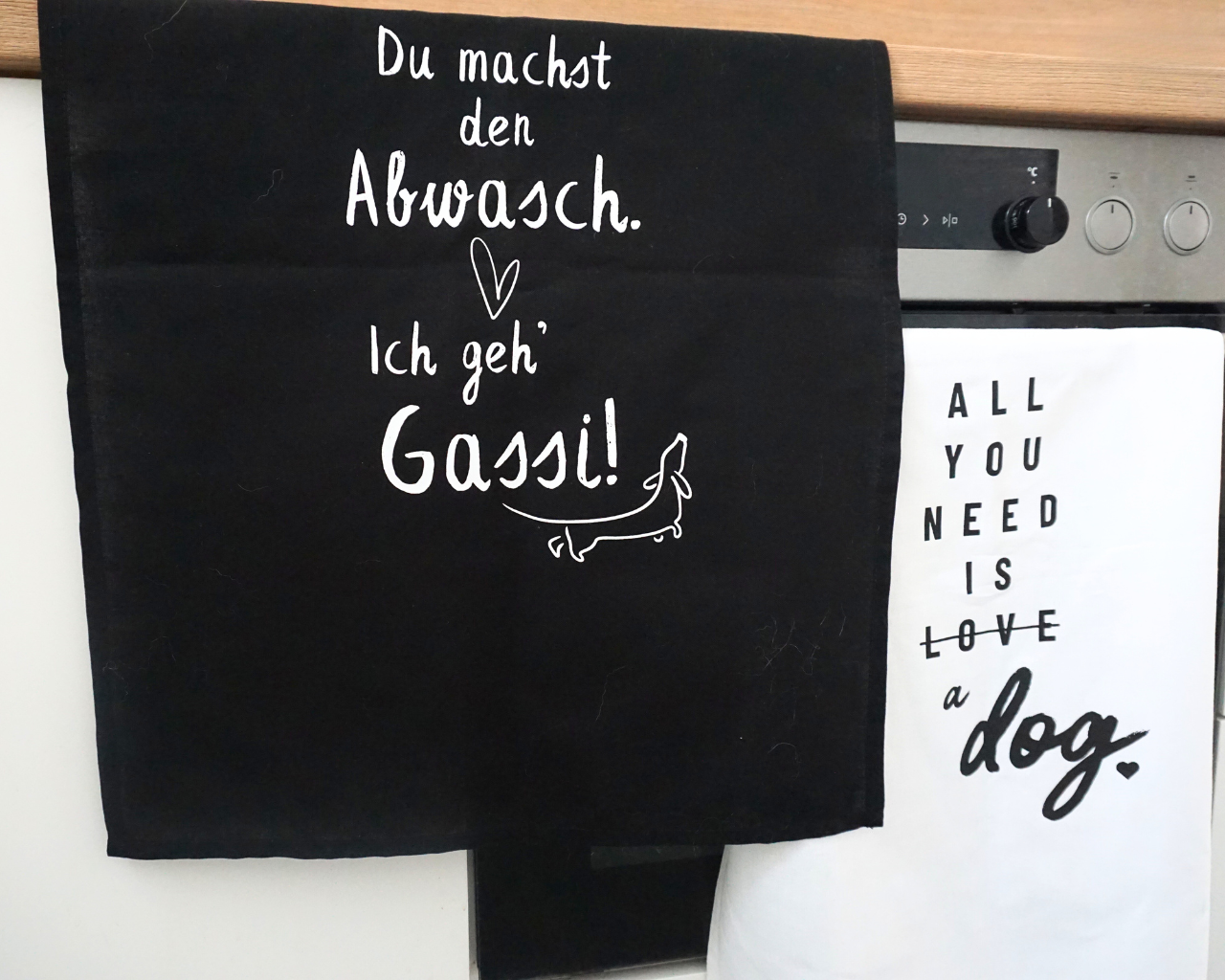 Geschirrtuch "Du machst den Abwasch. Ich geh' Gassi!"