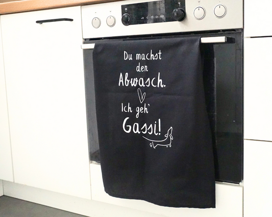 Geschirrtuch "Du machst den Abwasch. Ich geh' Gassi!"