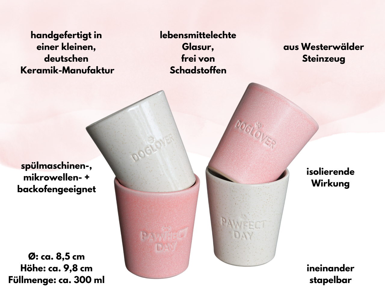 Becher "Doglover" in rosa